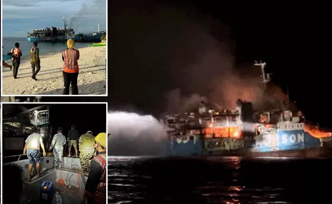 Massive Fire Accident On Philippine Ferry Ship - Sakshi