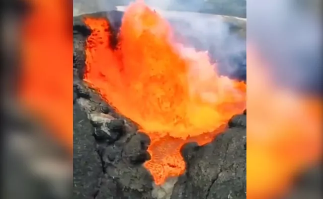 Volcano Erupts Molten Lava Viral Video - Sakshi