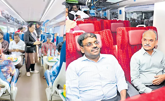 Tirupati Hyderabad Vandebharat Housefull AP CS Travelled In The Train - Sakshi