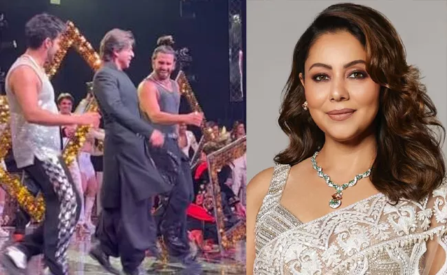 Shah Rukh Khan And Wife Gauri Dancing At Ambani Event check video - Sakshi