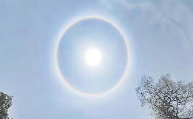 Sun halo spotted in Prayagraj - Sakshi