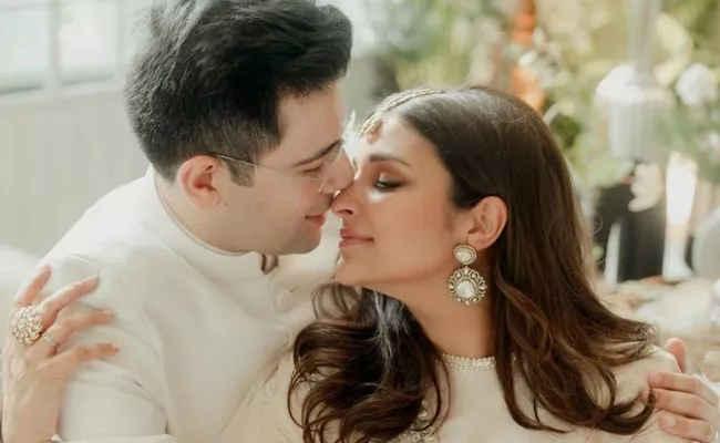 Parineeti Chopra, Raghav Chadha Engagement Photos Goes Viral - Sakshi
