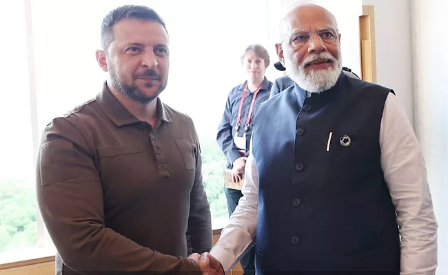 Indian PM Narendra Modi At G7 Summit Meet World Leaders - Sakshi