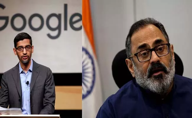 MoS IT Minister says India to take action against Google for antitrust breach - Sakshi