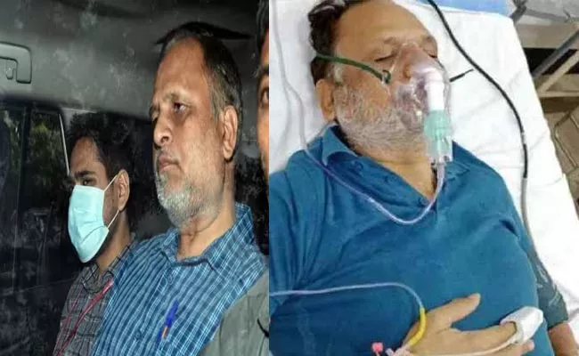 Satyendar Jain On Oxygen Support At LNJP Hospital - Sakshi