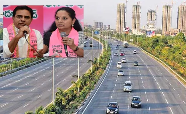 BJP Raghunandan Alleged ORR Was Leased To KTR And Kavitha Friends - Sakshi