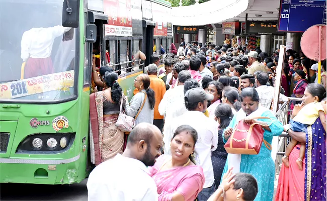Free Bus Travel For Women In Karnataka   - Sakshi
