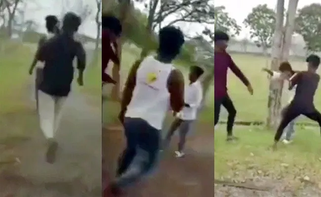 Group Of Youth Hardly Beat Another Friend Video Goes Viral - Sakshi