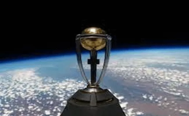 ICC World Cup trophy sent to space - Sakshi