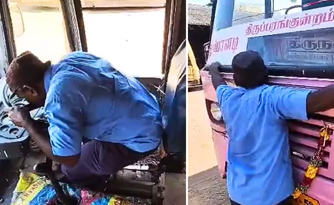 Bus Driver Gets Emotional On Retirement Day Tamil Nadu - Sakshi