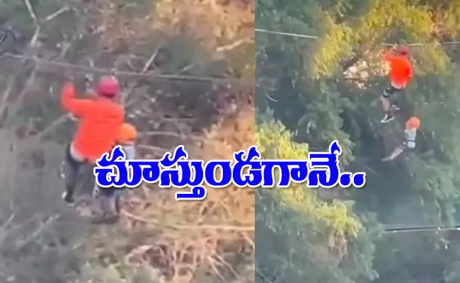 Heart Stopping Moment A Boy Falls 40 Feet Off Zipline In Mexico - Sakshi