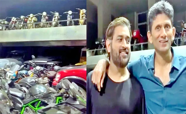 Cricket Fans Stunned With MS Dhoni Flaunts His Bike Collection Viral - Sakshi