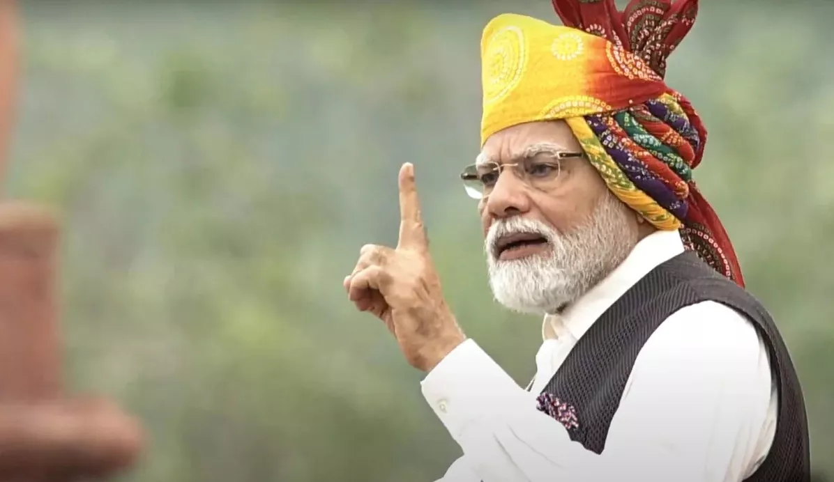PM Modis 10th Independence Day Speech  - Sakshi
