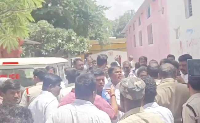 Hindupur MLA Nandamuri Balakrishna PA Overaction At Chalivendala - Sakshi