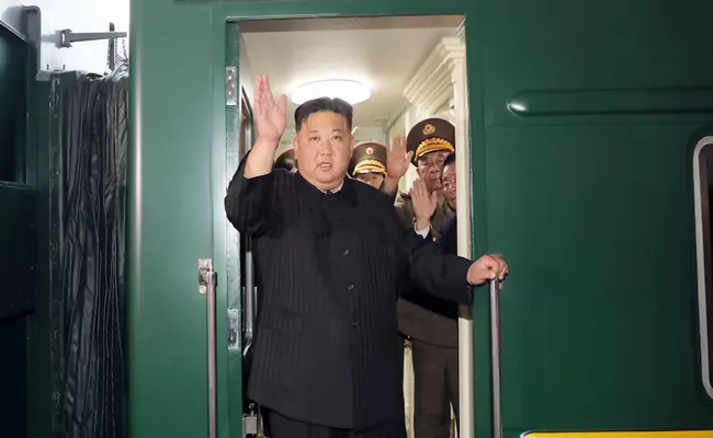 Kim Jong Un departs for Russia on his luxury armoured train - Sakshi