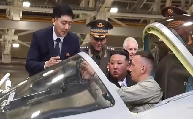 Kim Jong Un visits a Russia fighter jet factory - Sakshi