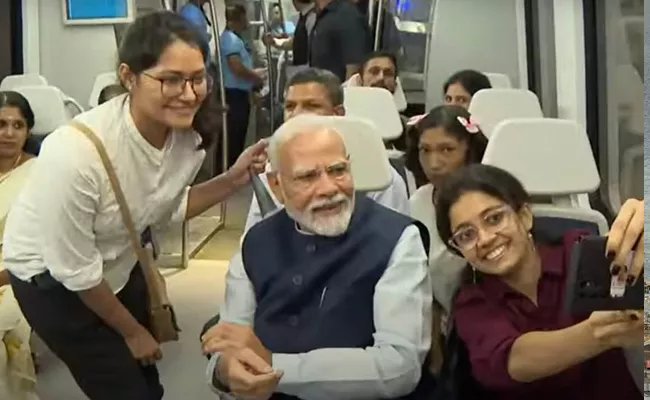PM Modi Inaugurates Delhi Airport Metro Express Line Extension - Sakshi