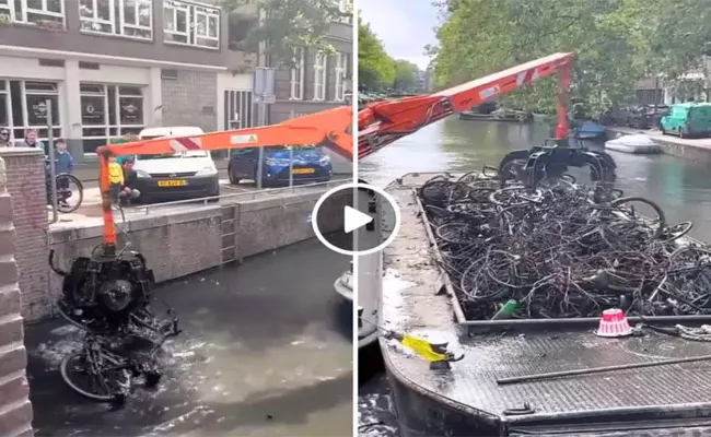 video showing cleaning of amsterdam canals - Sakshi