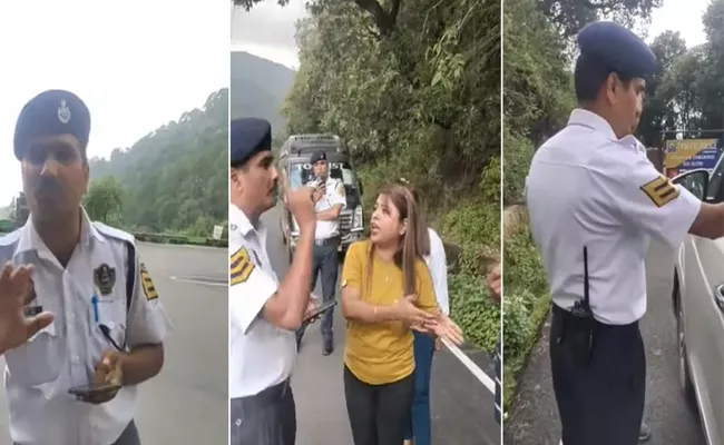 Himachal Pradesh police fines tourist who borrowed friend car for the trip Video - Sakshi