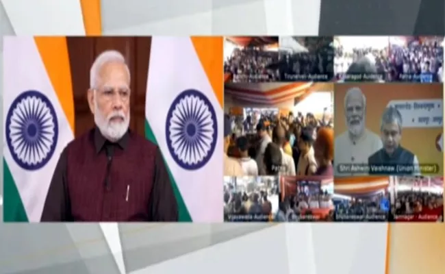 PM Modi Flags Off Nine Vande Bharat Express Trains - Sakshi