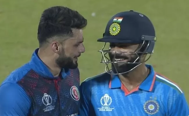 Virat Kohli, Naveen Ul Haq Hug It Out In World Cup Clash - Sakshi