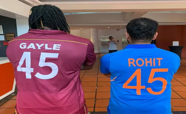 Rohit And Gayle Wears 45 Number Jersey, But They Love 6 - Sakshi