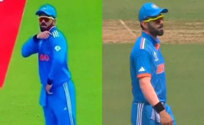 Virat Kohli jersey mix-up during India vs Pakistan Match - Sakshi