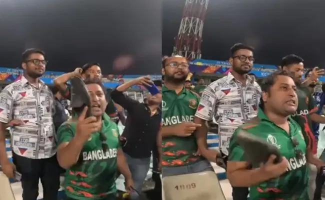 fan slaps himself with shoe after Bangladesh lose to Netherlands - Sakshi