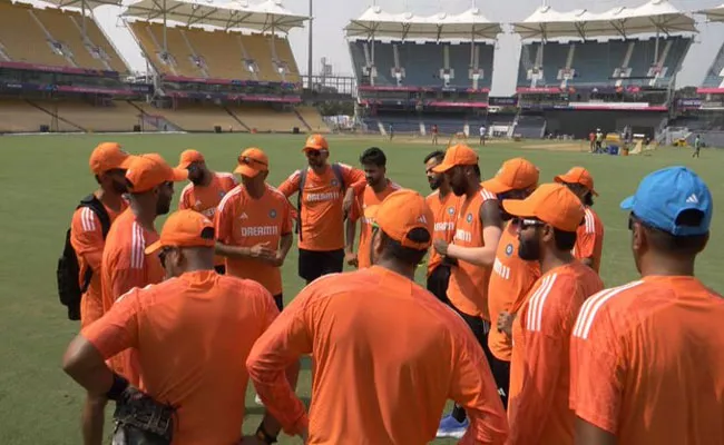 CWC 2023: Team India In The Practice Session In New Training Kit - Sakshi