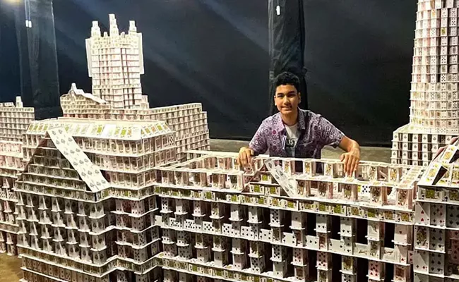 Kolkata Boy Guinness World Record Creating Largest Playing Card Structure - Sakshi