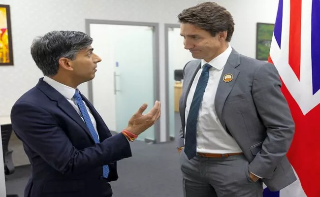 Rishi Sunak, Justin Trudeau underscore need for de-escalation of India-Canada row - Sakshi