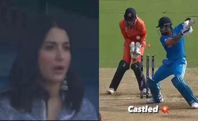 CWC 2023 IND VS NED: Anushka Sharma Heartfelt Reaction To Virat Kohli Shocking Wicket Goes Viral - Sakshi