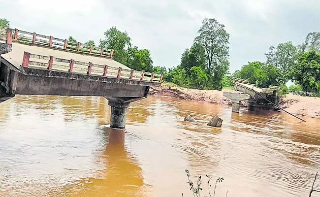 Kondai Bridge washed away by the July floods - Sakshi