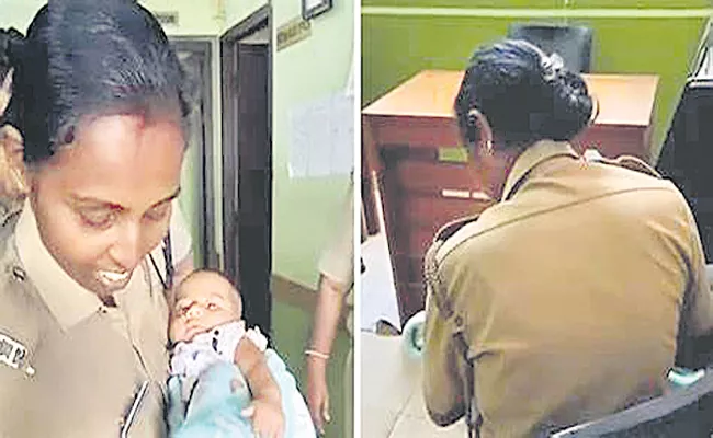Women police officer Arya: Kerala Police officer breastfeeds migrant woman baby - Sakshi