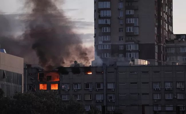 Ukraine war: Kyiv hit by biggest drone attack since war began - Sakshi