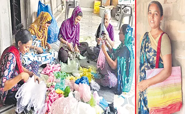 Rajiben: Kutch women turn plastic waste to bags and yoga mats - Sakshi