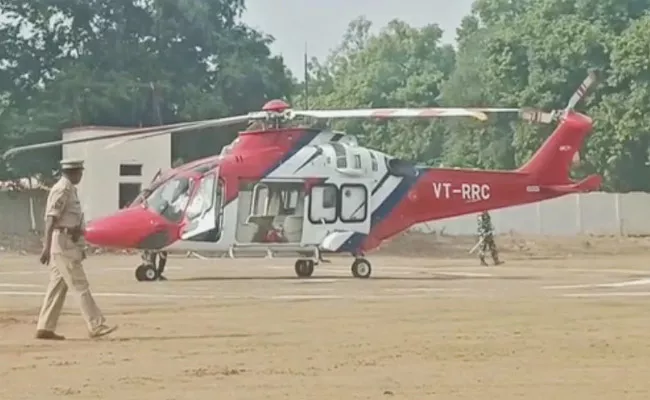 Technical Fault In Cm Kcr Helicopter In Sirpur - Sakshi
