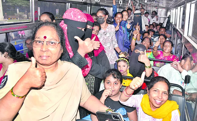 Telangana Rolls Out Free Bus Travel Scheme For Women - Sakshi