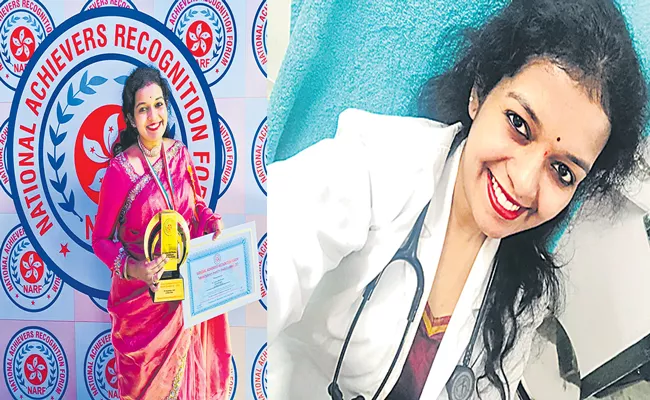 Dr Lasya Sai Sindhu received National Achievers Award for Health Excellence award - Sakshi