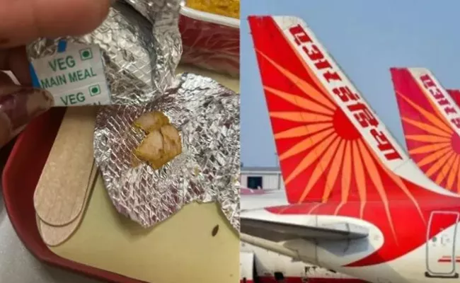 Air India Passenger Finds Chicken In Veg Meal - Sakshi