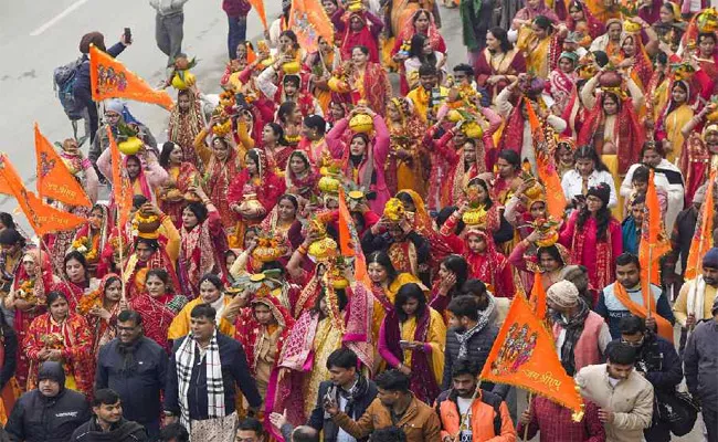 Pran Pratishtha Ceremony Spiritual Ambience has Engulfed Ayodhya Everywhere - Sakshi