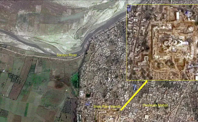 How Ayodhya Ram Temple Looks From Space - Sakshi
