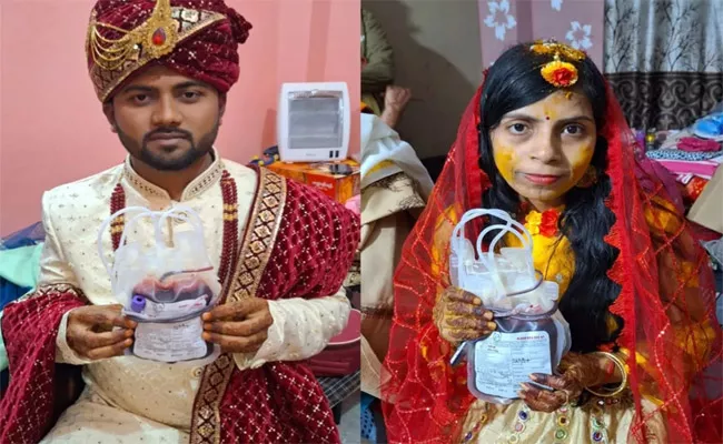 Bihar Unique Marriage Blood Donation Camp - Sakshi