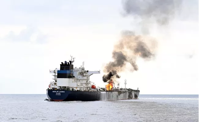 INS Vishakha Help Burning vessel 22 Indians On board Gulf of Aden - Sakshi