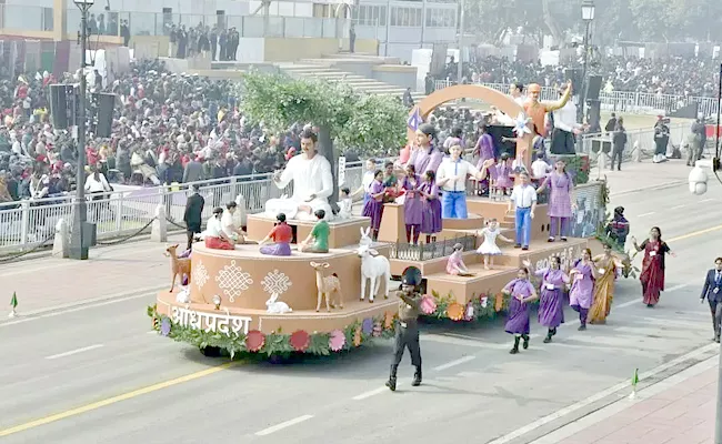 Republic Day: AP Tableau wins third prize Peoples Choice Category - Sakshi