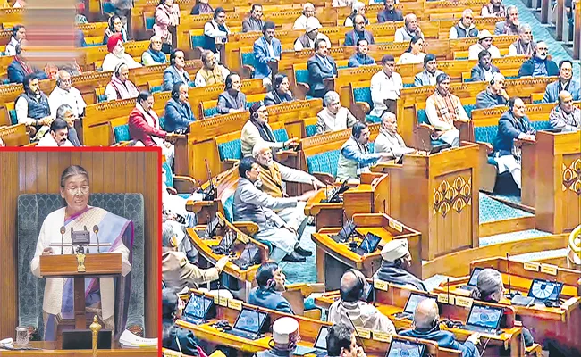 Budget 2024: President Droupadi Murmu Budget session speech in to Parliament - Sakshi
