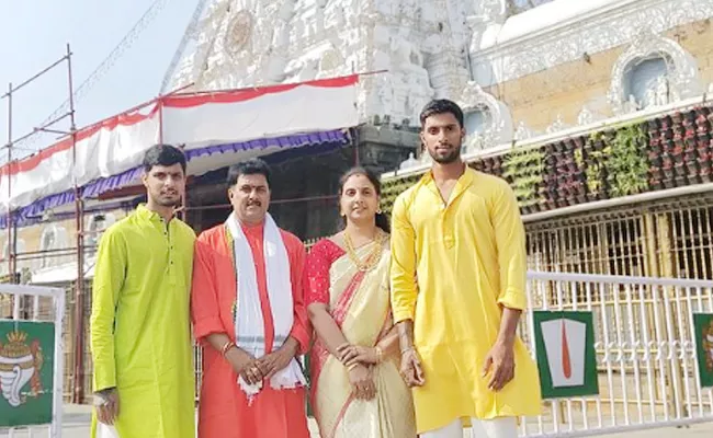 Tilak Varma Visits Tirupati Temple With family Ahead IPL 2024 Pic Viral - Sakshi