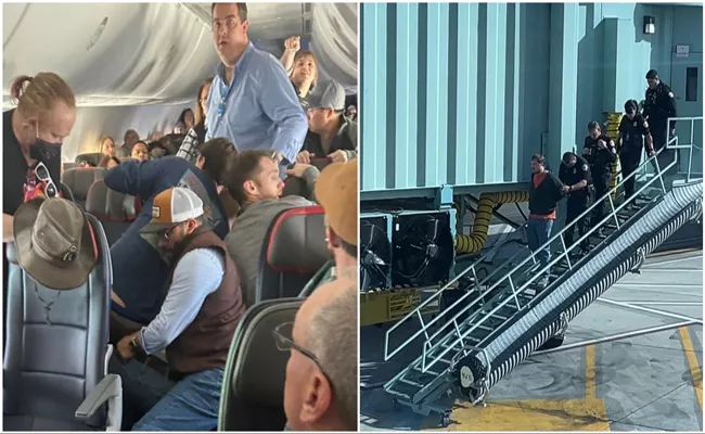 American Airlines traveler was restrained with duct tape after trying to open emergency exit door mid-flight - Sakshi