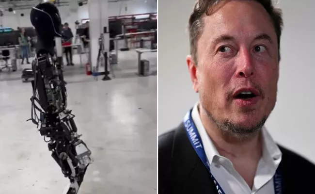 Elon Musk Shared Tesla Humanoid Robot Optimus Video - Sakshi