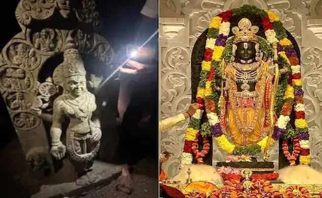Vishnu Idol Found in Krishna River with Features of Ayodhya Ram Lalla - Sakshi